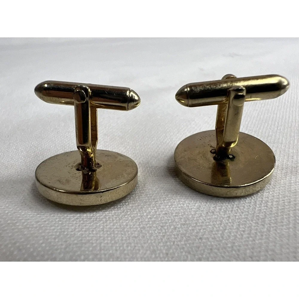 Swank Vintage Gold Tone Cross Stitch Cufflinks Mens Mad Men Formal Classic